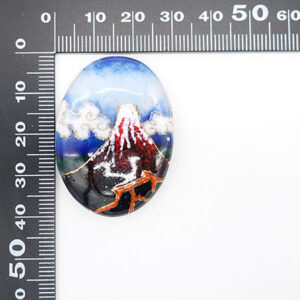 「hokusai katsushika’s thirty six views of mount fuji: white rain below the mountain」cloisonné brooch