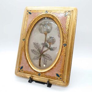 cloisonne enamel plaque from the botanical series "ranunculus"