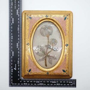 cloisonne enamel plaque from the botanical series "ranunculus"