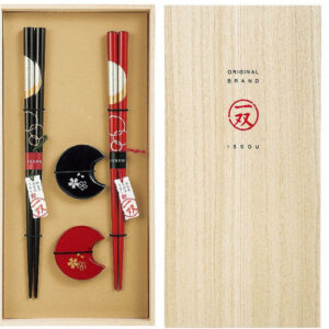 yoimachizuki & hana zakura chopstick rests (2 pcs) + iwai nami & hiiragi chopstick rests (2 pcs) set