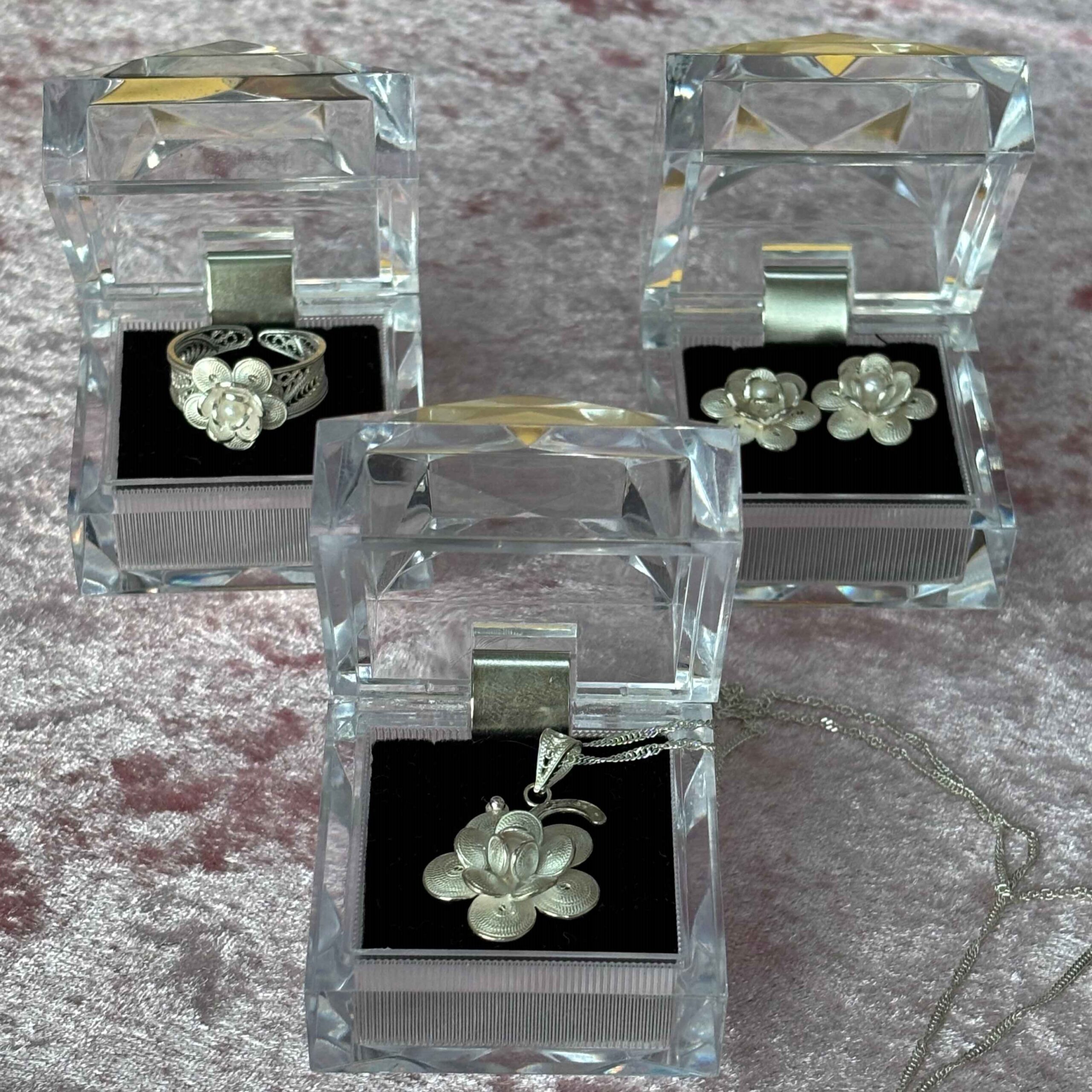 three piece set with japanese baby pearls