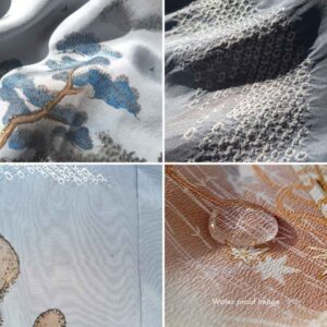 men’s long gown hand painted tie dye “japanese mountains and water landscape painting”