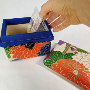 kimono treasure box – vibrant chrysanthemum pattern in silk furisode kimono