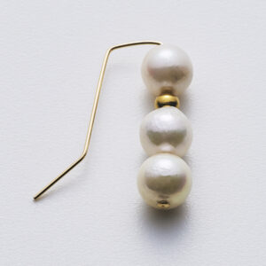 triple akoya pearl hook earrings