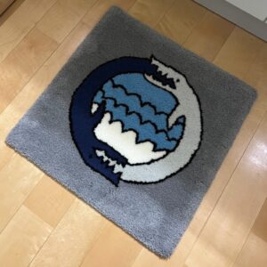 tufted dinosaur rug :mosasaurus