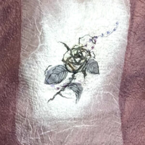 hand painted rose shawl