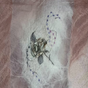 hand painted rose shawl