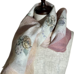 hand painted rose shawl