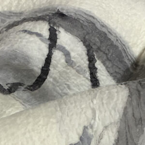 ink writing shawl (white)