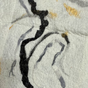 ink writing shawl (black & white)