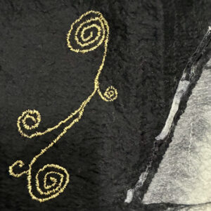 ink writing shawl (black & white)