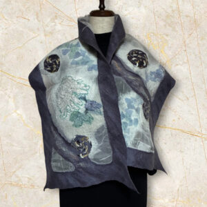 hand painted shawl (chrysanthemum)