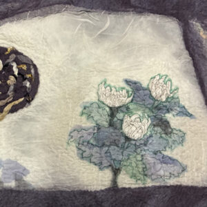 hand painted shawl (chrysanthemum)