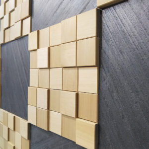 native wood mosaic hiba style