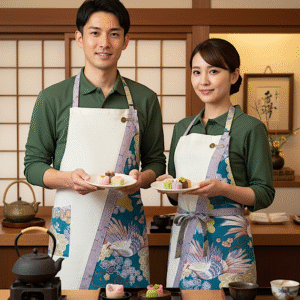 Otori – The Auspicious Phoenix NURENGANE Wa-Modern Apron for the Hinoe-Uma Year (Featuring a Lucky Motif of Phoenix and Pine)